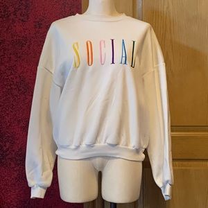 Women’s size large white social hoodie